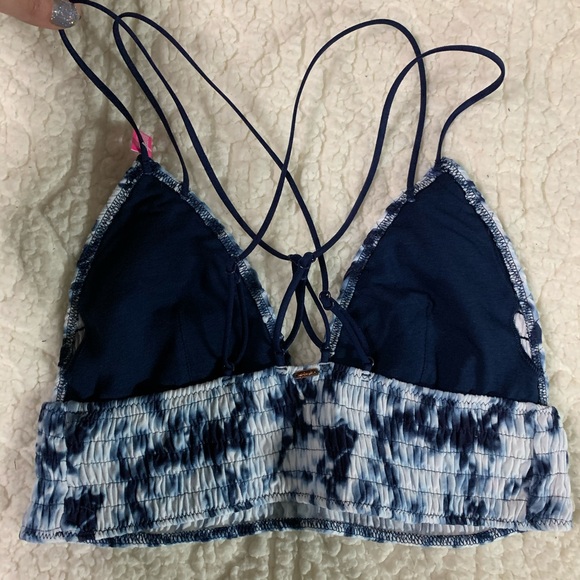 PINK tie dye strappy smocked bralette - Picture 2 of 3